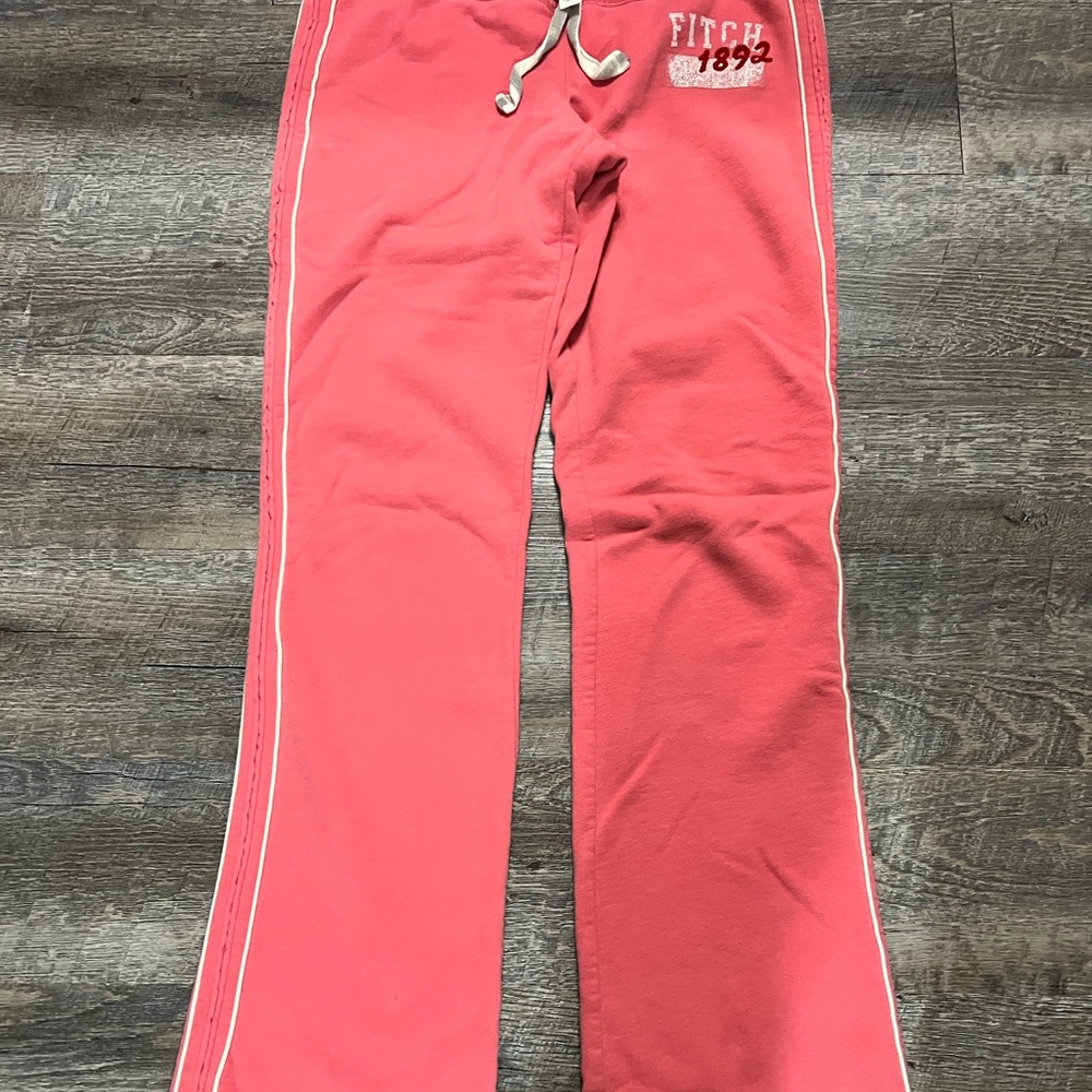 Abercrombie & Fitch Pink Sweatpants with White Accents